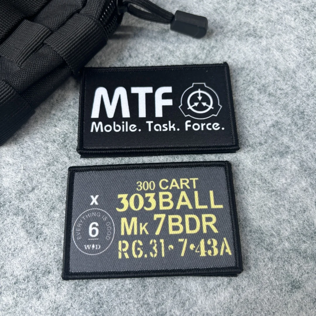 Parche táctico SCP Foundation MFT, parches de gancho y bucle impresos divertidos para mochila, insignia de moral militar, apliques del ejército, pegatinas para sombrero