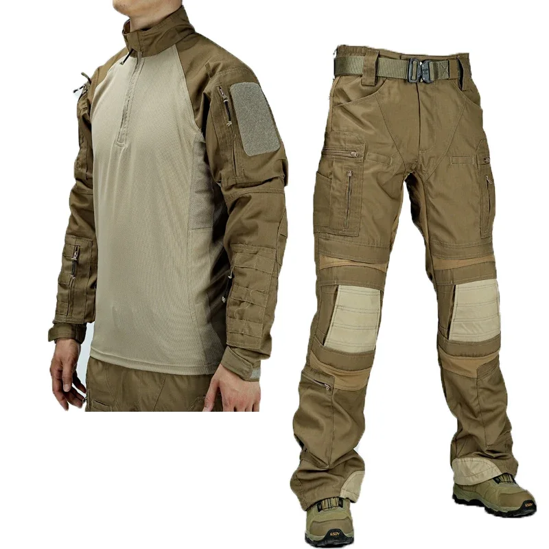 Conjunto táctico de 2 piezas P40 para hombre, resistente al desgaste, impermeable, caza, senderismo, manga larga, pantalones Cargo con múltiples bolsillos 3D, talla S-3XL - imagen 3