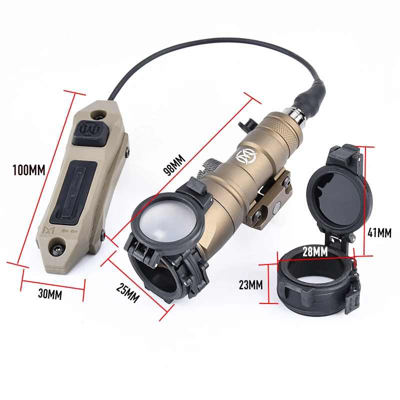 WADSN-linterna táctica SF M300, luz LED de explorador de caza, interruptor de doble función con cubierta de relleno IR para M300B M600B M300A M600C - imagen 3