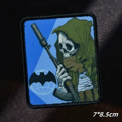 Skull Warrior parche táctico impreso para mochila con gancho y bucle