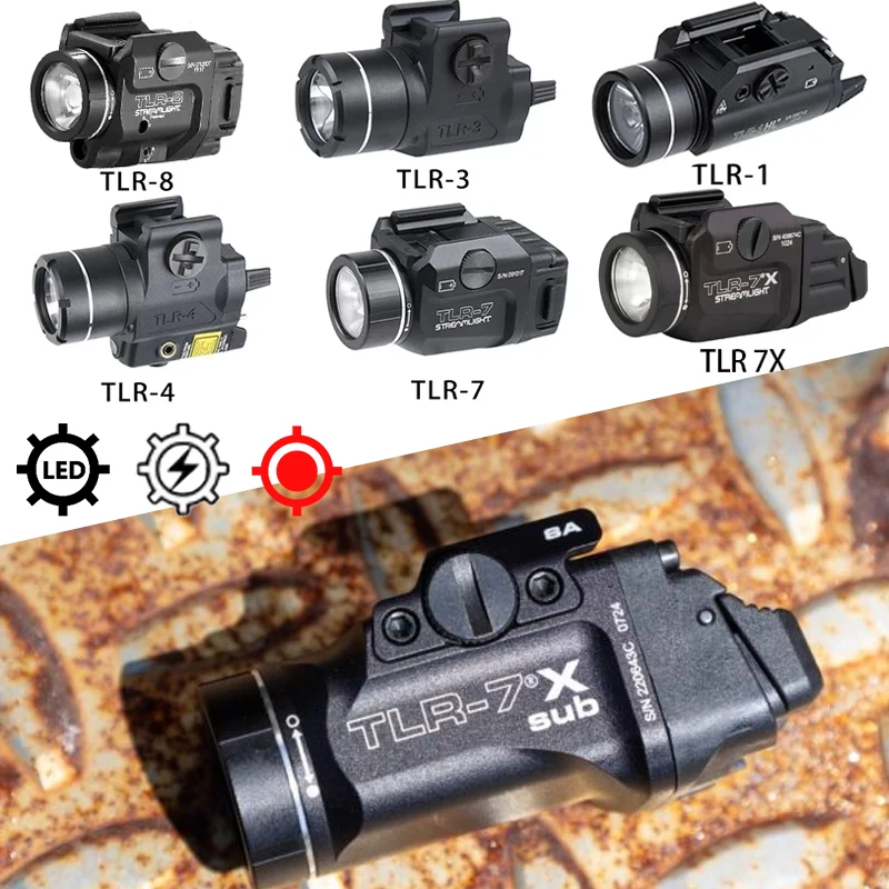 Linterna LED Airsoft Streamlight TLR 7X TLR-1 HL TLR1 TLR7 TLR8 luz láser explorador para Glock 17 Taurus apto para riel de 20mm Tracer