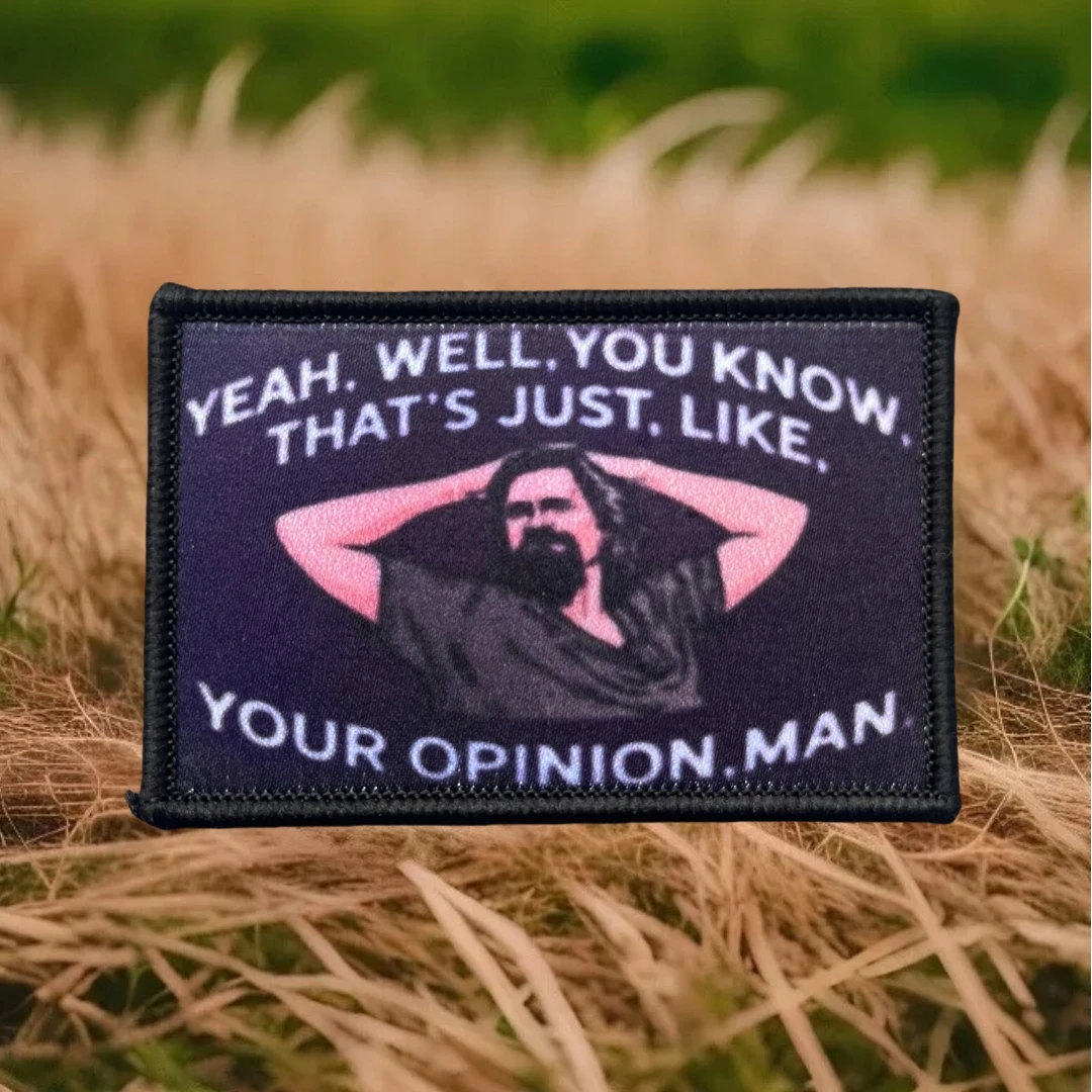 Parches de gancho y bucle bien impresos Lebowski Yeah para ropa insignia de moral táctica brazalete del ejército militar mochila sombrero pegatina - imagen 2