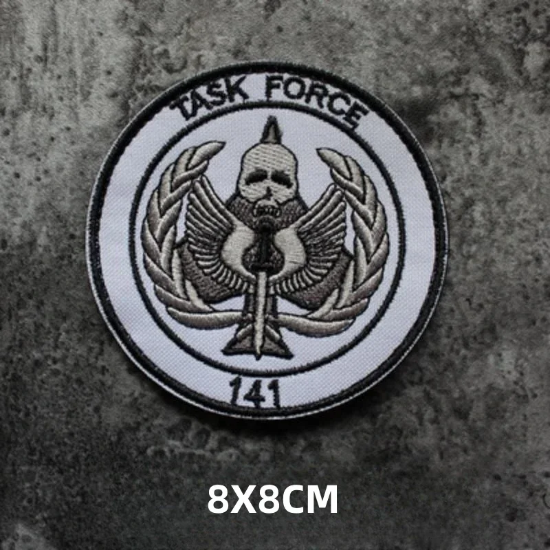 Parches de gancho y bucle bordados con calavera de Call of Duty, brazalete táctico TASK FORCE 141 CODE, insignia de moral militar, pegatinas para mochila - imagen 5