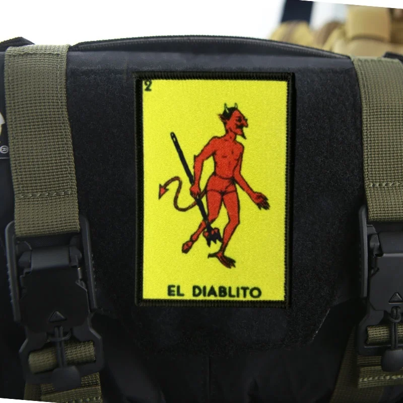Parche táctico "EL DIABLITO" para ropa, insignias de moral del mapa de México, brazalete estampado, gancho, mochila militar, pegatina decorativa - imagen 3
