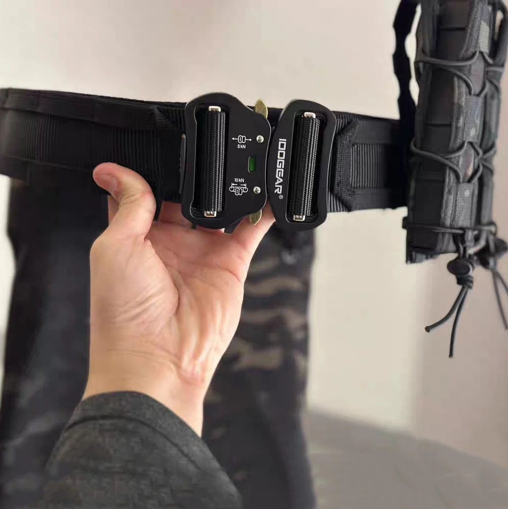 Cinturón táctico de liberación rápida con hebilla de acero y Metal, cierre de cintura ajustable multifuncional para decoración de deportes al aire libre - imagen 4