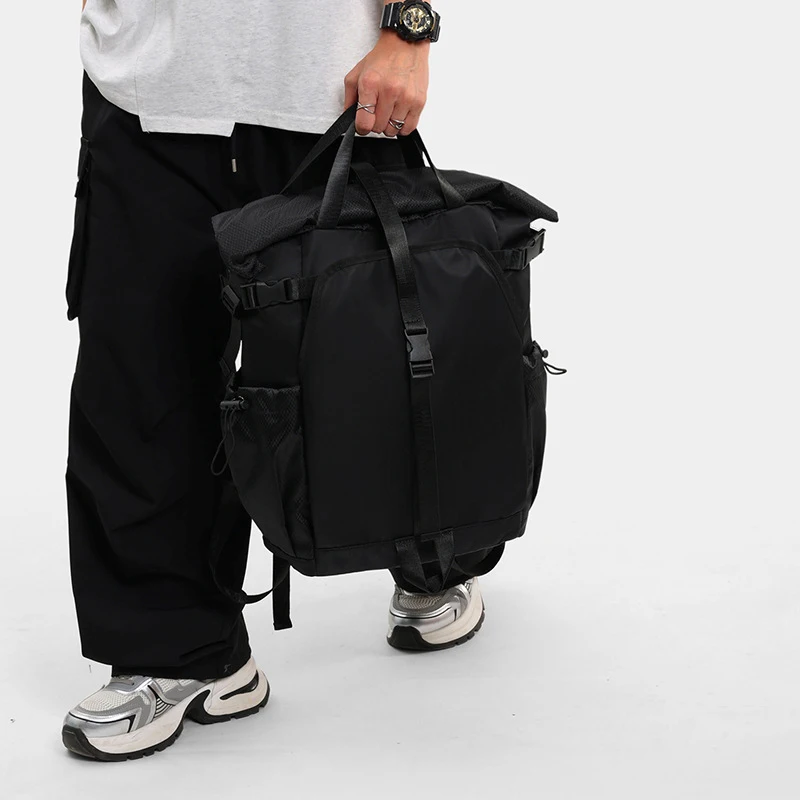 Mochila de viaje con tapa enrollable para gimnasio, senderismo al aire libre, Camping, pesca, mochila para hombres y mujeres, bolsas de pecho, escalada con personalidad - imagen 4