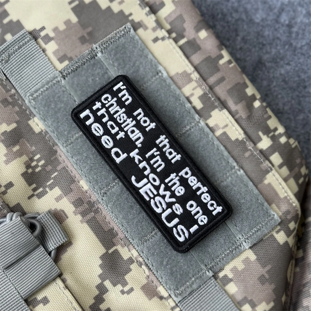 Josué 1:9 parche para versículo de la Biblia bordado gancho y bucle apliques religioso cristiano insignia de moral táctica parches pegatina militar