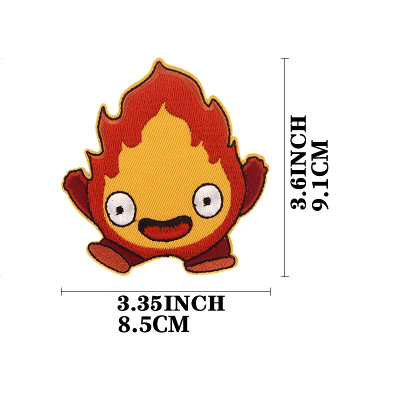 Lindo parche bordado con plancha de Anime Fire: apliques de diseño de llama para chaquetas, bolsos, ropa, mochilas, sombreros y accesorios de bricolaje - imagen 2