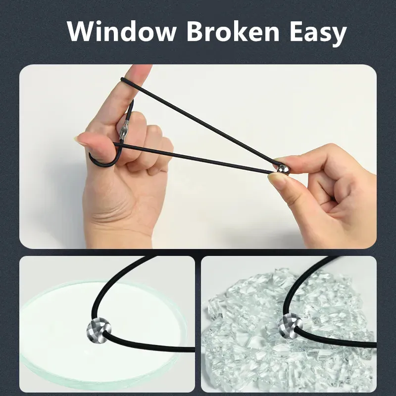 Pulsera de supervivencia con ventana rota, herramienta de protección de seguridad Personal de autodefensa, acero de tungsteno, vidrio de emergencia, moda Breakon - imagen 5