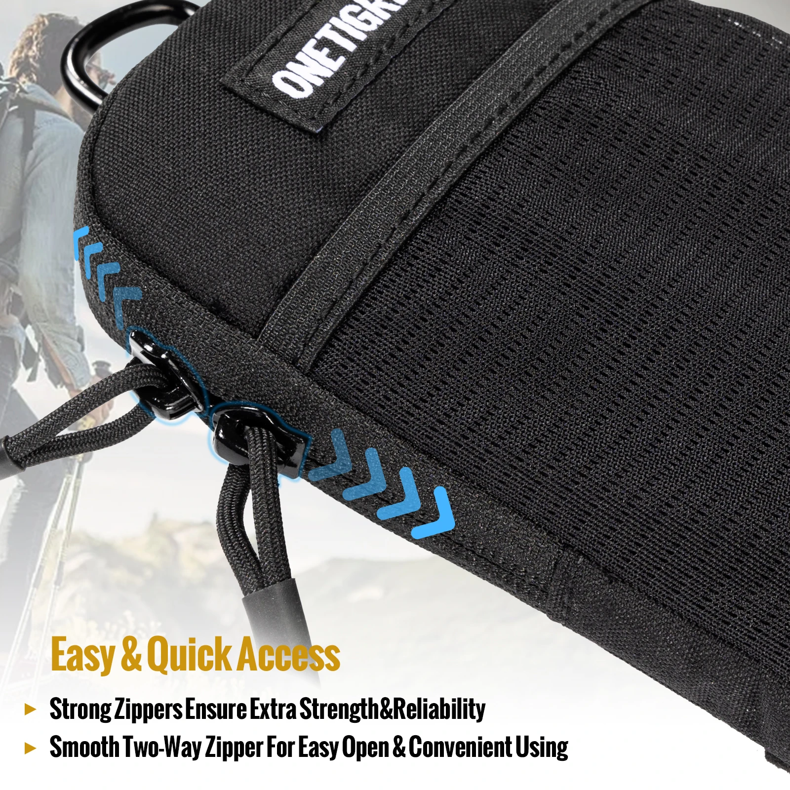 ONETIGRIS Funda para teléfono celular - Soporte para cinturón para teléfono Molle Funda para teléfono para cinturón con bucle, EDC, capacidad para teléfonos de 4,7 a 6,5 pulgadas en negro - imagen 4