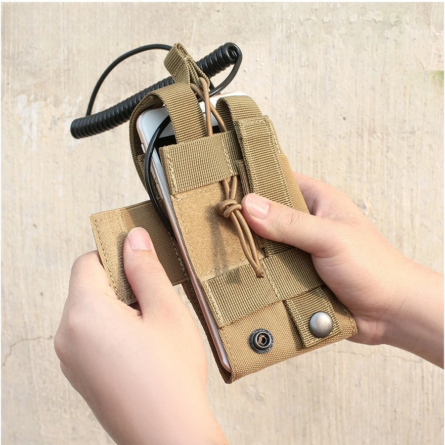 Bolsa de cintura MOLLE para teléfono para senderismo al aire libre, almacenamiento de herramientas de caza para correr, ciclismo, riñonera de doble uso para teléfono y banco de energía - imagen 3