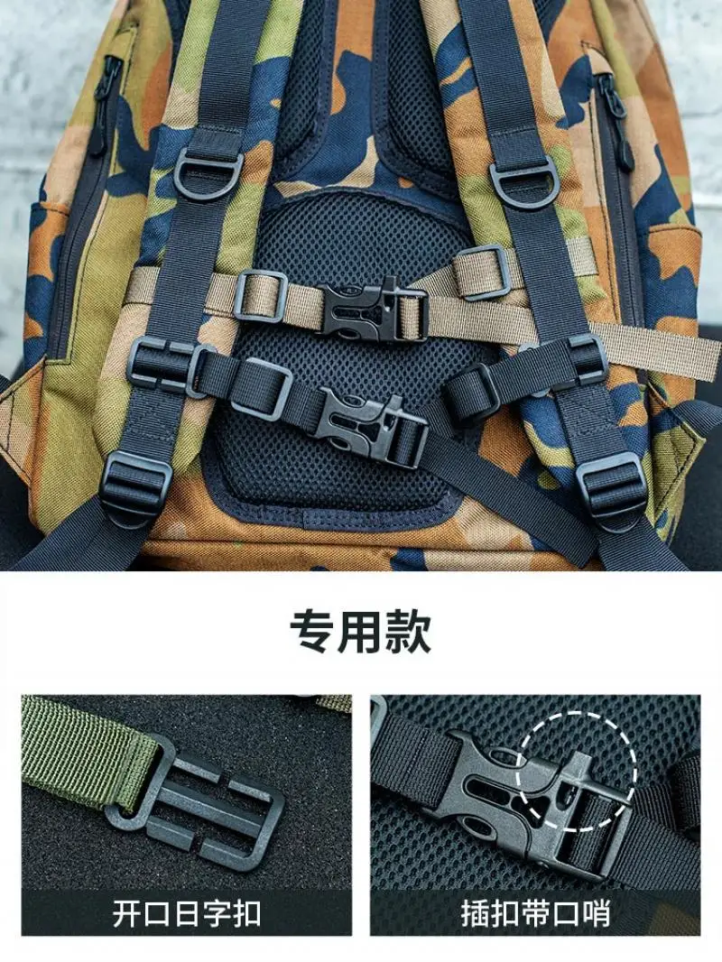 Bolsa de lona para exteriores, correas antideslizantes, hebilla de pecho con mosquetón fijo, correa de pecho, Bolsa Escolar, hebilla de pecho con anticaída - imagen 2