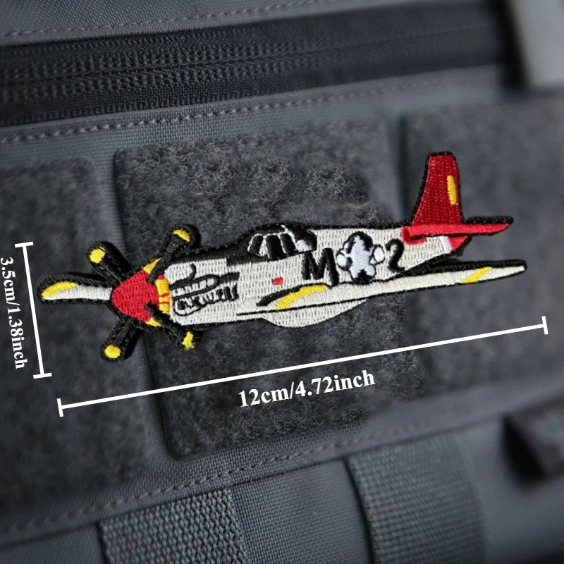 P-51 Warbird Razorback avión de combate parche bordado en ropa insignia de moral mochila militar táctica pegatinas brazalete - imagen 5