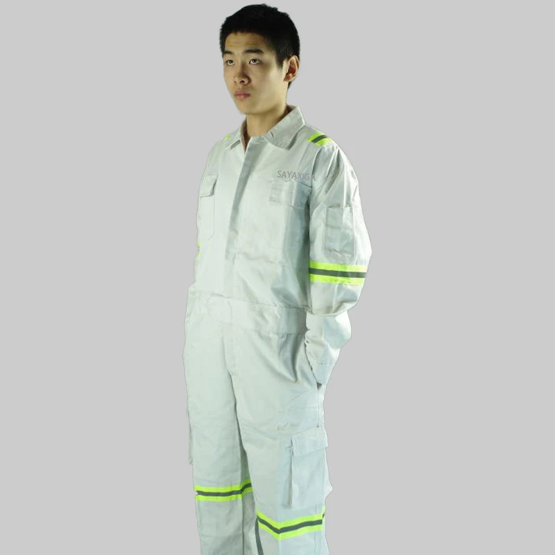 Ropa de trabajo Hi Vis para hombre, de algodón puro Mono Blanco, uniforme mecánico, monos de talla grande, ropa de trabajo, S-3XL - imagen 5