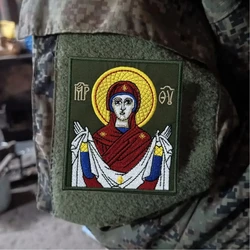 Parche táctico bordado Virgen María – Moral militar con velcro