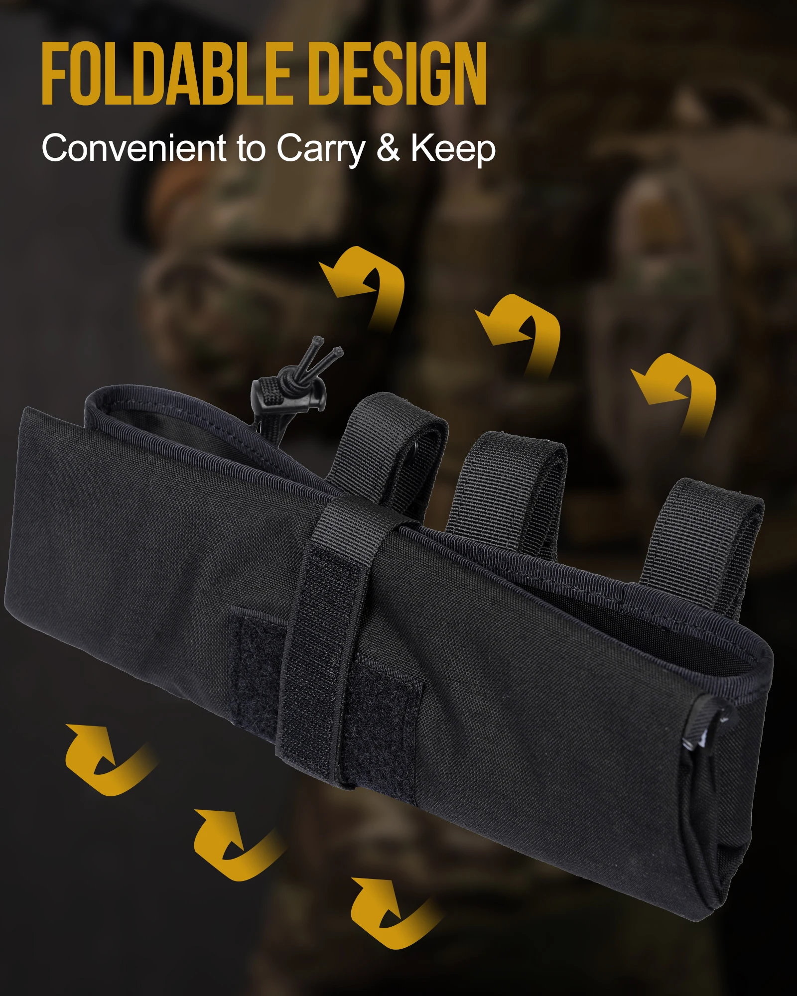 ONETIGRIS Bolsa de descarga táctica MOLLE, bolsa de reciclaje EDC plegable para AR AK, bolsa de almacenamiento de recuperación portátil para caza, equipo al aire libre - imagen 2