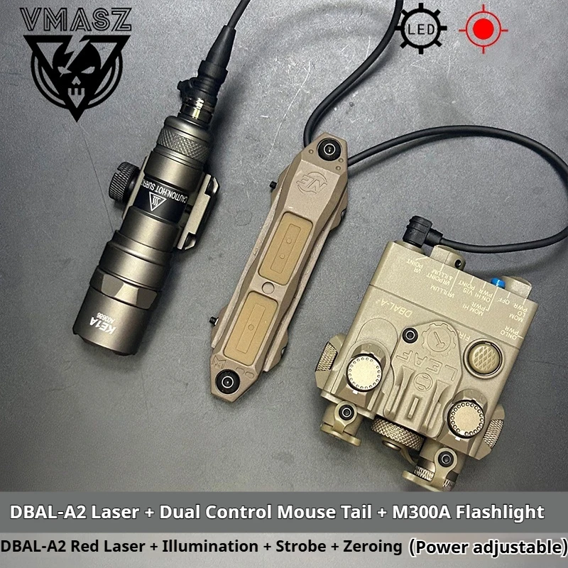 Kit de linterna táctica DBAL-A2 con iluminación LED de alta intensidad y diseño láser rojo/verde M600C M300A A2Kit de linterna - imagen 2