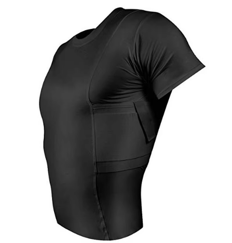 Camiseta de transporte oculto de ropa táctica, funda de pistola, camisa de manga corta, funda de pistola para hombres y mujeres, transporte invisible - imagen 5