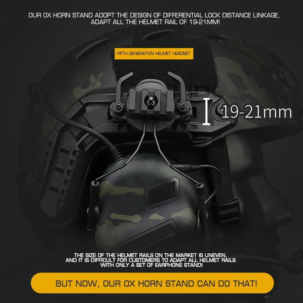 Auriculares tácticos sin selección, auriculares universales con cancelación de ruido para casco Airsoft, adaptador PTT de Radio Baofeng - imagen 3