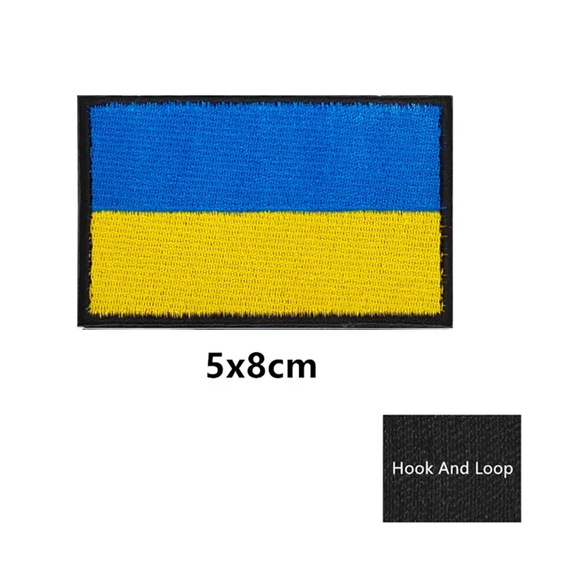 Parches de insignia de gancho bordado de Ucrania, emblema nacional de Ucrania, forma de escudo, parche táctico de bandera de Ucrania para mochila, gorras, ropa - imagen 3