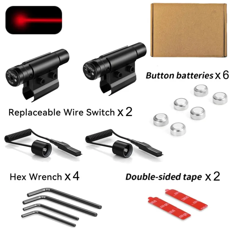 Mira láser táctica de punto rojo con soporte para riel Picatinny de pistola - imagen 2