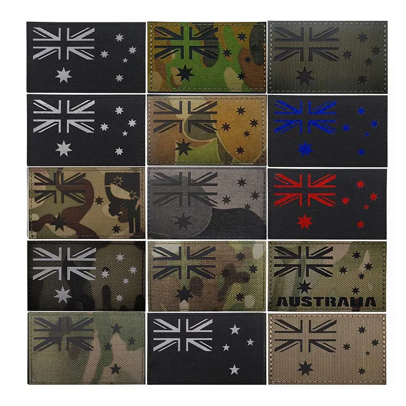 Parche táctico militar bandera Australia bordado PVC reflectante IR