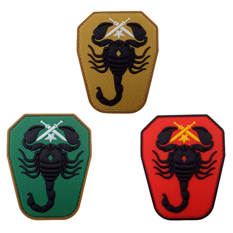 Parches Velcro Mochila TáCticos De Bordados Brazalete de unidad de escorpión de PVC, parche militar de Velcros, cierre de gancho y bucle, insignia de moral táctica para chaleco al aire libre, mochila Molle - imagen 5
