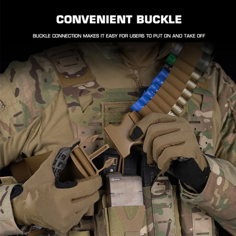 Bandolera táctica con capacidad para 16 Uds., 40mm, granada, 8 Uds., 2ga, conchas para escopeta, banda elástica, bolsa de almacenamiento, bolsa de entrenamiento de tiro, equipo - imagen 3