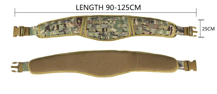 MC-cinturón táctico acolchado con sistema MOLLE, cinturón de combate multifunción con hebilla de liberación rápida para Airsoft - imagen 4