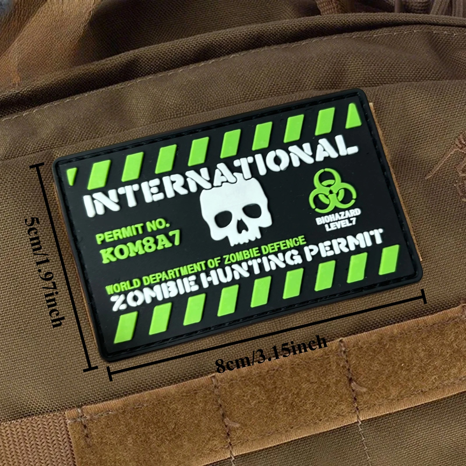Parche táctico ZOMBIE HUNTING PERMIT, parches de gancho y bucle de PVC divertidos, insignia de moral Airsoft, brazalete del ejército militar, pegatinas para mochila - imagen 2
