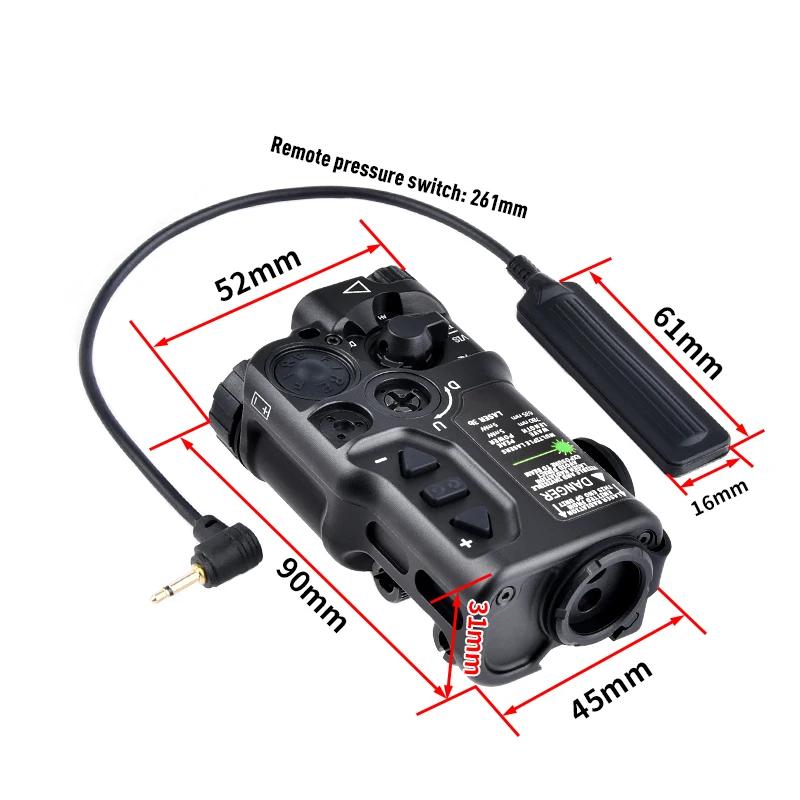 WADSN-láser táctico de Metal para arma de caza, dispositivo de luz IR estroboscópica con punto rojo, verde y azul, ajuste de riel Picatinny SF de 20mm, RAID-X - imagen 2
