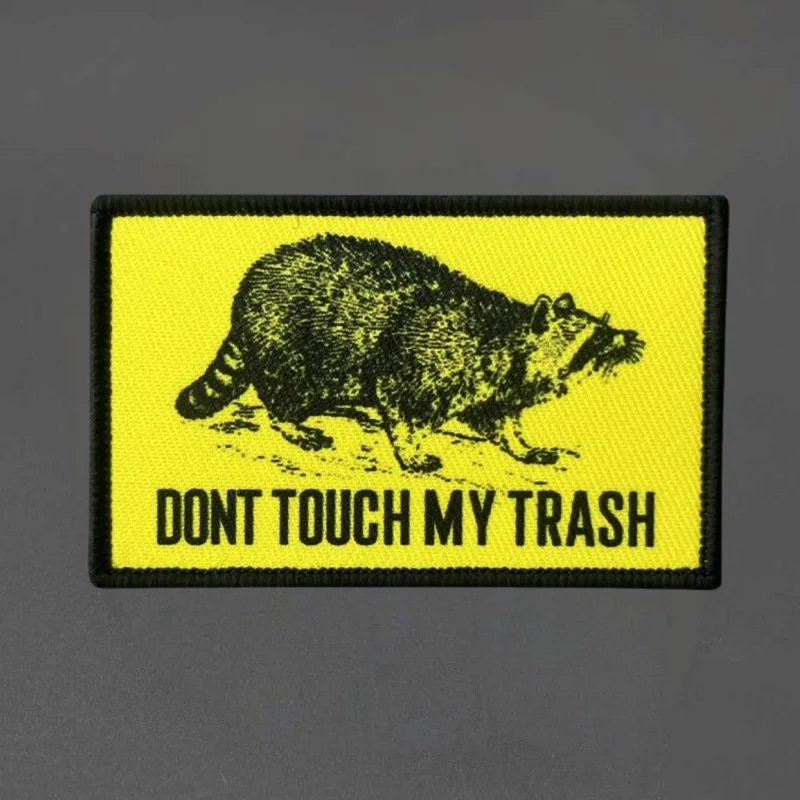 NO TOUCH MY TRASH Opossum parche impreso chaleco táctico gancho y bucle sombrero moral insignia mochila pegatina brazalete parches para ropa - imagen 4