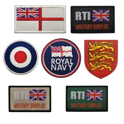 Parche británico del Reino Unido, brazalete bordado con gancho y bucle, marca de tela moral firme, bandera de tela Kewei, parche bordado para costura de ropa