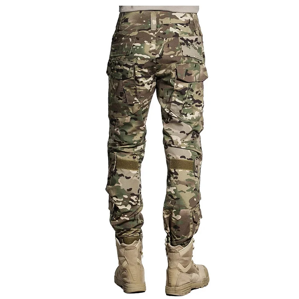 Pantalones de combate para hombre al aire libre + rodilleras, pantalones tácticos, pantalones de camuflaje para senderismo, ropa de trabajo y caza, resistente al desgaste con múltiples bolsillos - imagen 5