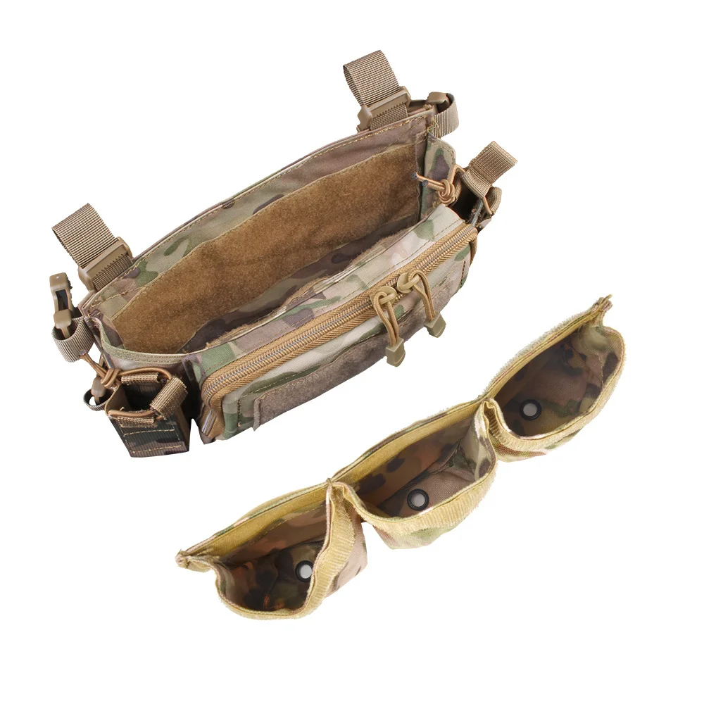 MOLLE Chaleco de aparejo de pecho, mochila táctica de paquete plano, armadura de Rifle AK M4, percha de nailon, bolsa del ejército de caza - imagen 3