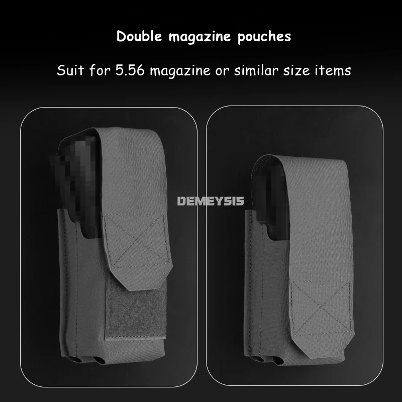 Pistolas tácticas 5,56, bolsas dobles para revistas, funda protectora para revistas de caza, sistema MOLLE de liberación rápida, equipo de cinturón - imagen 5