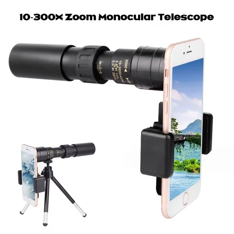 Telescopio monocular HD con trípode y adaptador para móvil camping - imagen 3