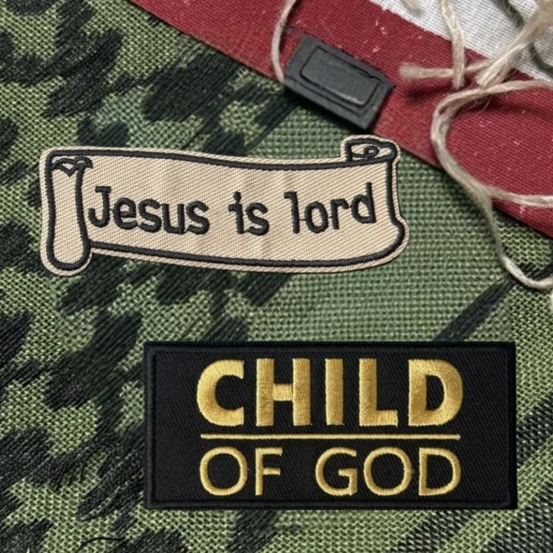 Parche bordado de niño de Dios, chaleco táctico, gancho y bucle, sombrero, insignia de moral, mochila, pegatinas decorativas, parches para brazalete para ropa