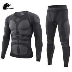 Ropa interior térmica deportiva de invierno para hombre, conjunto de ropa interior cálida de lana para esquiar al aire libre, Calzoncillos largos elásticos de secado rápido A5F200