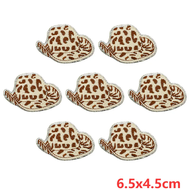10 unids/lote de parches bordados con estampado de leopardo y lentejuelas de dibujos animados, parches termoadhesivos para ropa, insignias para ropa - imagen 5
