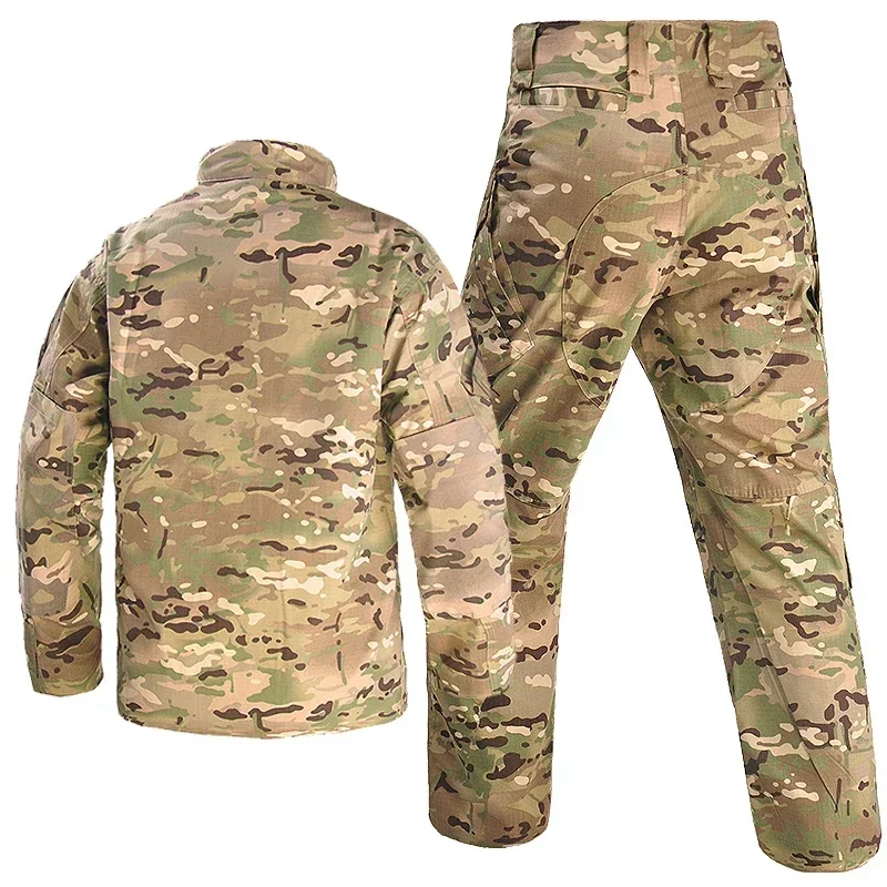 Uniforme de senderismo al aire libre para hombre, ropa de escalada, trajes de camuflaje tácticos con almohadillas, camisas de entrenamiento de caza resistentes al desgaste, conjuntos de pantalones Cargo - imagen 4