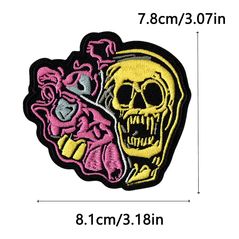 Parche bordado calavera Hippie para coser o planchar - imagen 2