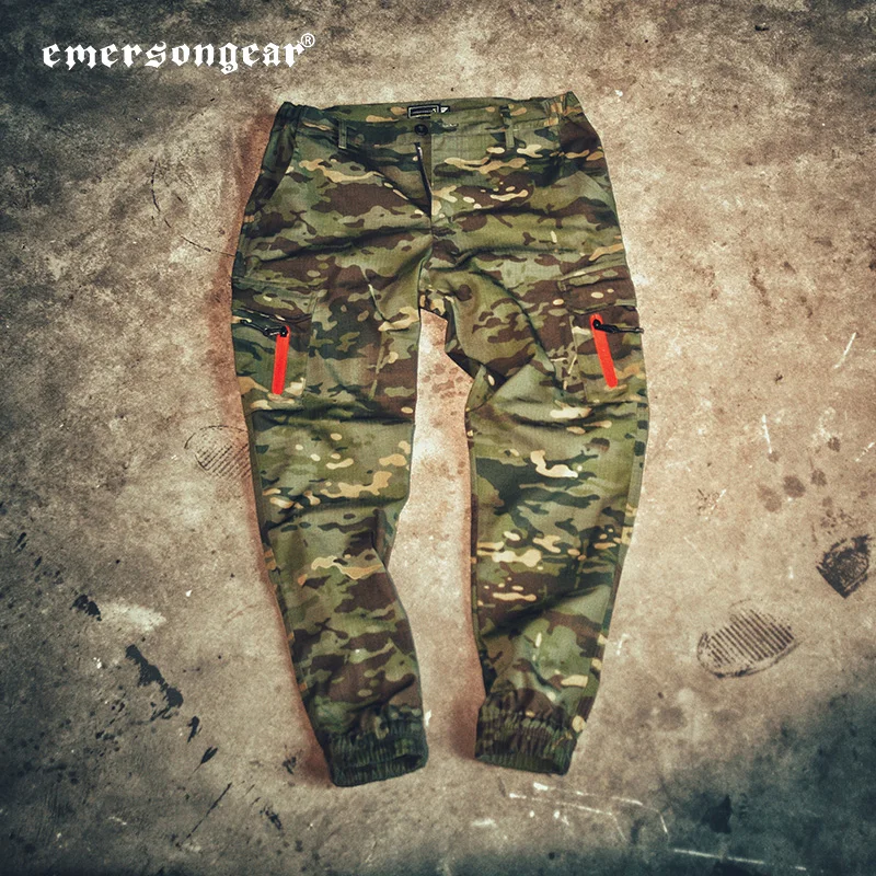 Emersongear, pantalones para hombre, pantalones de camuflaje, pantalones tácticos con bandas en el tobillo, pantalones para acampar, senderismo, caza, pantalones para correr, combate, cremallera roja, 11,11 ventas - imagen 2