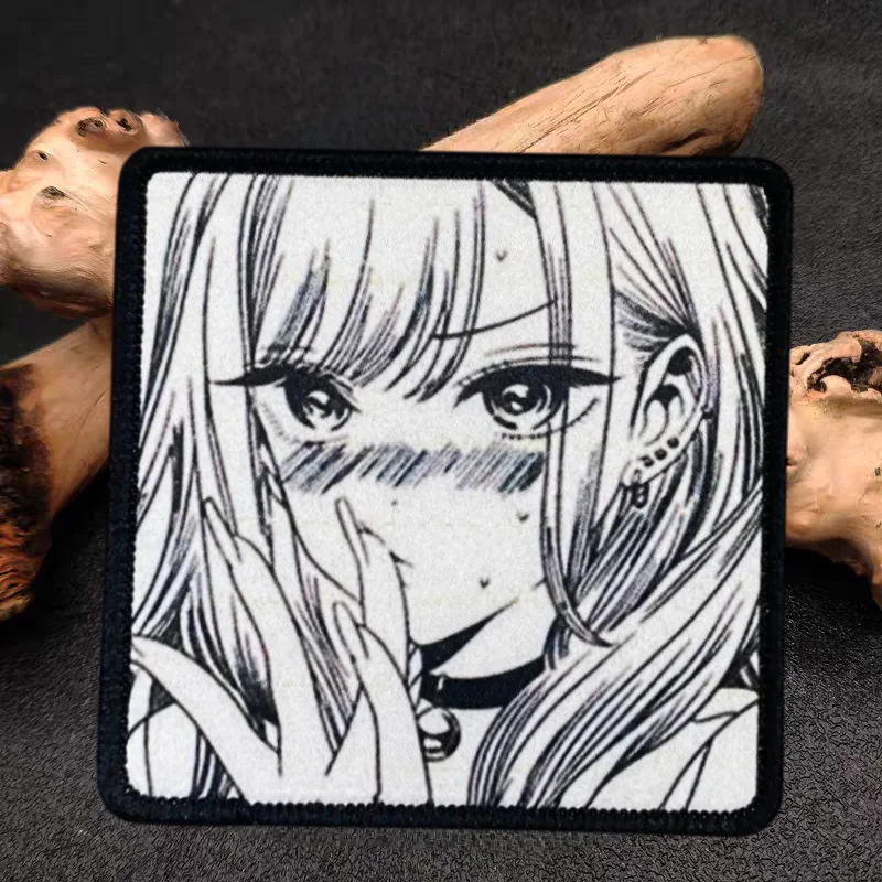 Parche estampado de Chica de Anime, chaleco táctico, parches de gancho y bucle para ropa, mochila, sombrero, insignia decorativa de moral, pegatinas, brazalete - imagen 3