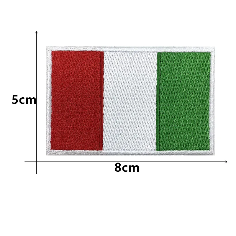 Parche bordado de la bandera italiana, banda con gancho y lazo para planchar, insignia de tela, Moral militar, 1 unidad - imagen 2