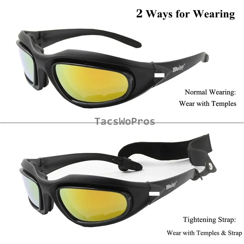 Gafas polarizadas tácticas, lentes a prueba de viento, Airsoft, Paintball, Wargame, gafas de tiro, senderismo, caza, protección UV, 4 lentes - imagen 5