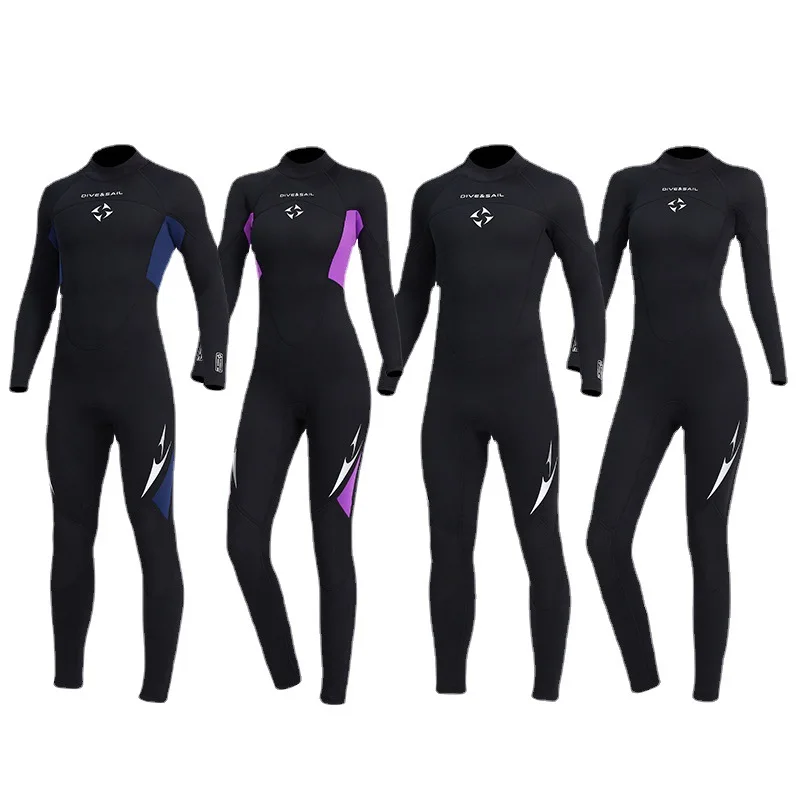 Traje de buceo de goma de cloropreno para hombres y mujeres, de una pieza traje de buceo, traje de esnórquel, cálido y resistente al frío traje de baño, 3mm - imagen 3