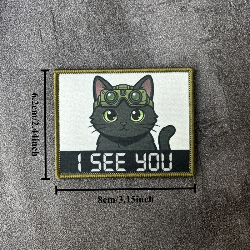 Parche táctico gato SEE YOU con velcro para mochila y brazalete - imagen 3