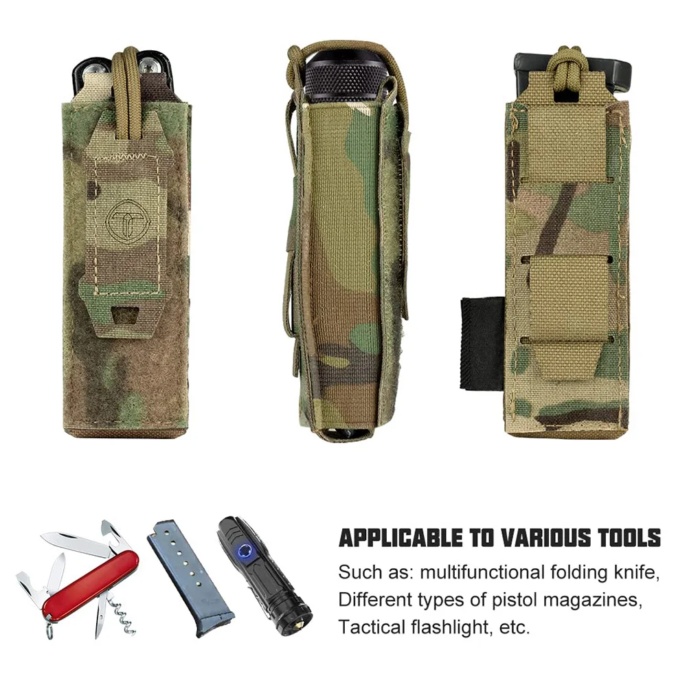 Bolsa Molle Mag para pistola individual M1911 92F 9mm.40S & M, soporte para revistas con tapa abierta, bolsa para herramientas táctica, funda para linterna de nailon 500D - imagen 2