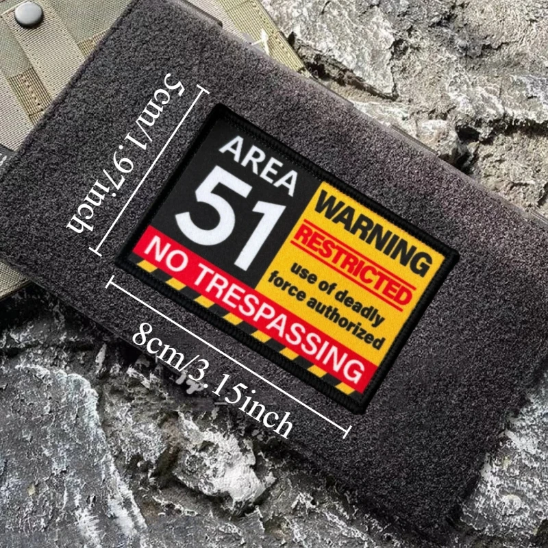 Parche táctico WARNING para moral con velcro gancho y bucle - imagen 4